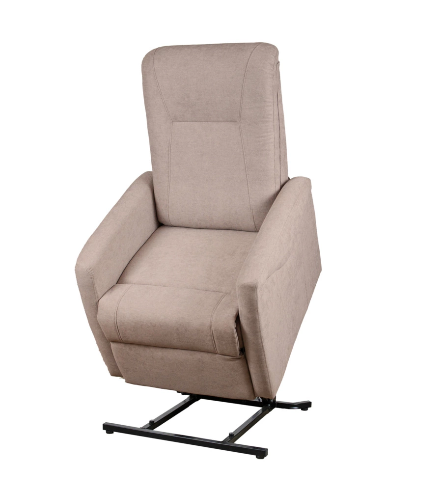 Poltrona massaggiante "siena" tessuto crema con recliner elettrico, 75x93x105 cm